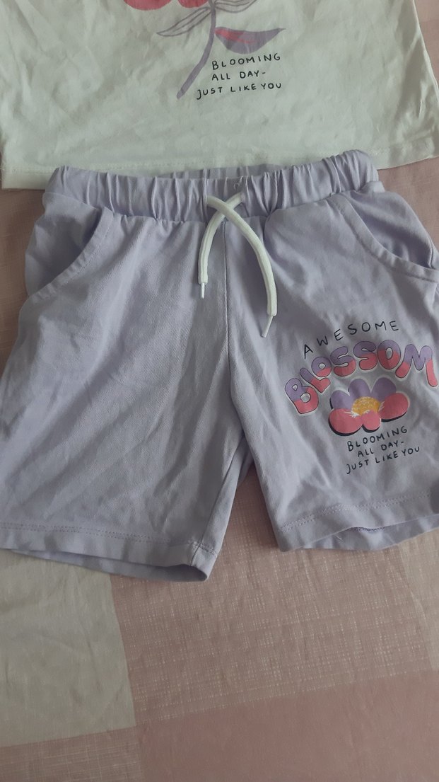 Mor Baskılı Pamuklu Loose Fit Alt Üst Takım - Görsel 3