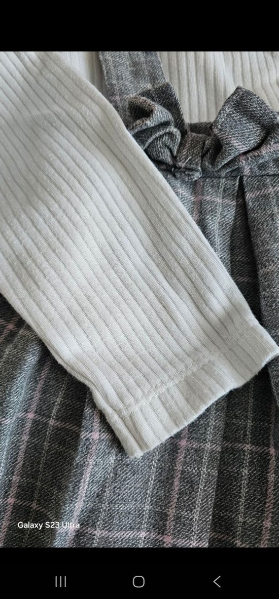 Kız Çocuk Gri Örgü Elbise - Görsel 3