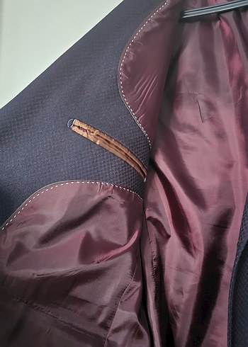 Bordo Erkek Ofis Ceketi, Düğmeli, Modern Klasik - Görsel 4