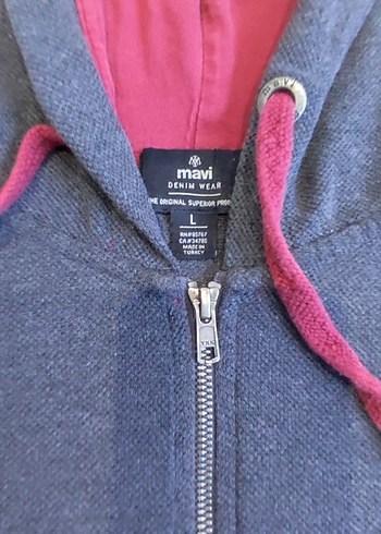 Mavi Jeans Gri Kapüşonlu Fermuarlı Erkek Sweatshirt