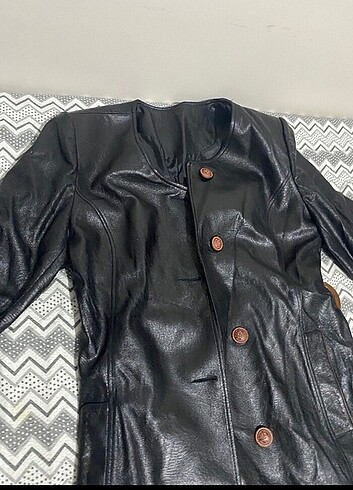 Zara Vintage gerçek deri trenckot