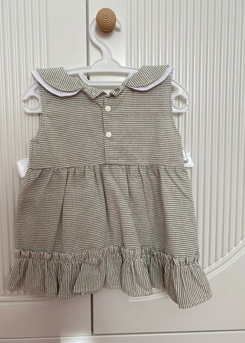 Kız Çocuk Fırfırlı Keten Elbise - Görsel 2