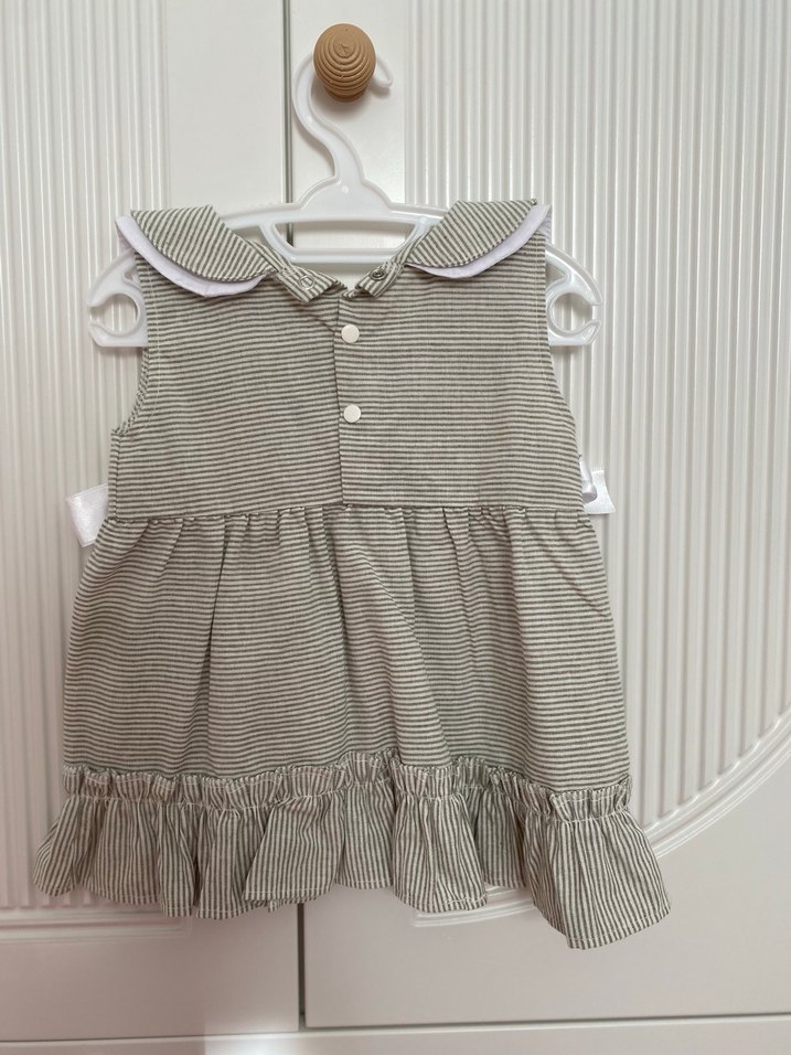 Kız Çocuk Fırfırlı Keten Elbise - Görsel 2