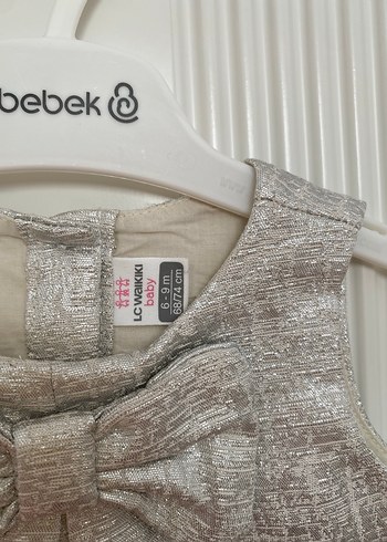 Kız Çocuk Gri Fiyonklu Kolsuz Elbise - Görsel 2