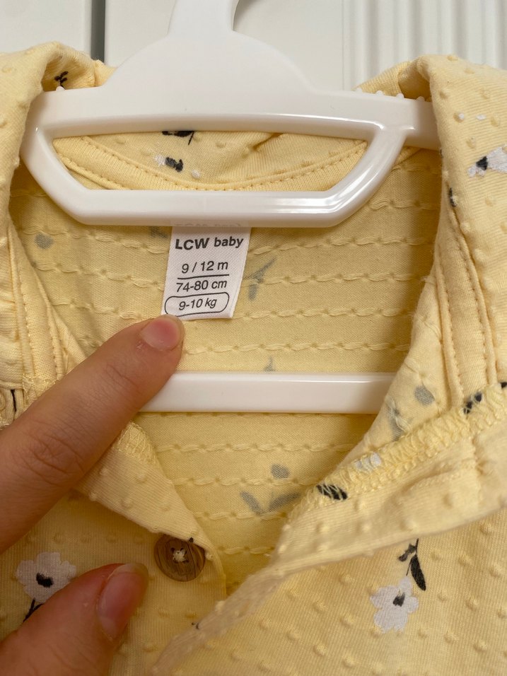 Sarı Kız Çocuk Fırfırlı Pamuk Elbise - Görsel 3