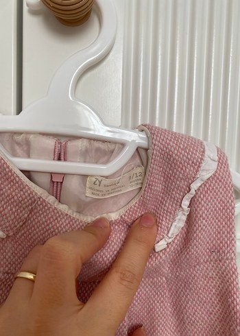 Kız Çocuk Pembe Kolsuz Fırfırlı Elbise - Görsel 2