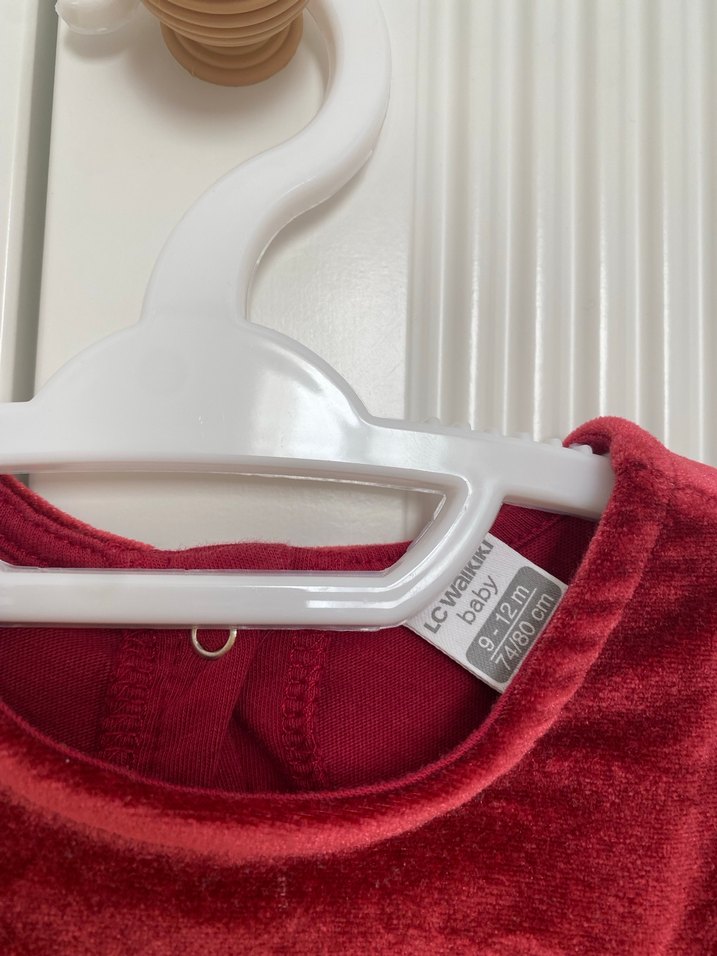 Bordo Uzun Kollu Nakışlı Kız Elbisesi - Görsel 2