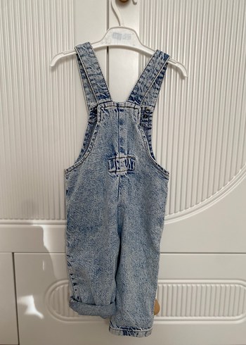 Kız Çocuk Kot Tulum - Bağcıklı, Batik Desenli - Görsel 3