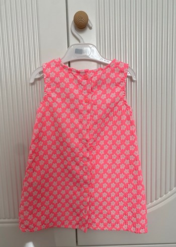 Fırfırlı Yaka Detaylı Pembe Kız Çocuk Elbise - Görsel 2