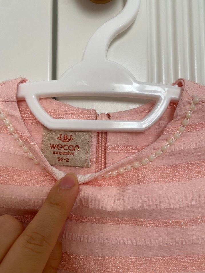 Kız Çocuk Pileli Pembe Kolsuz Elbise - Görsel 3