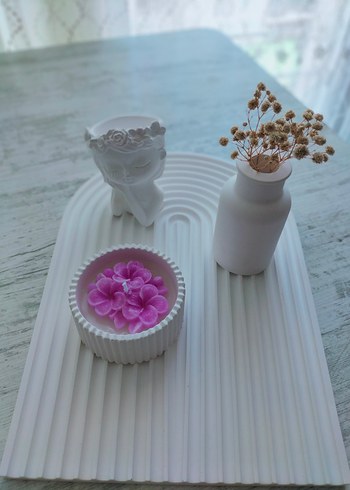 Mudo Concept Beyaz Pastel Mum ve Vazo Seti