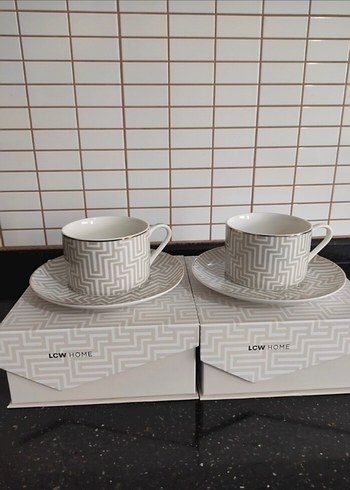 LCW Home Gri Desenli 2'li Fincan Takımı - Görsel 2