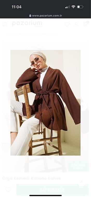 Kahve Keten Kimono