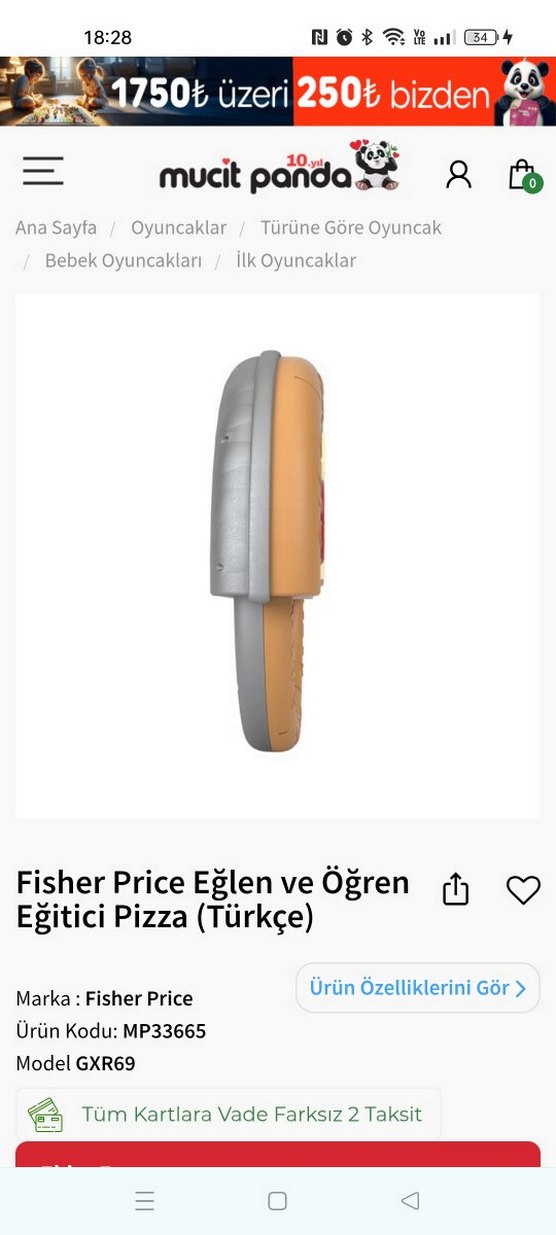 Eğitici Pizza Oyuncağı müzikli - Görsel 4