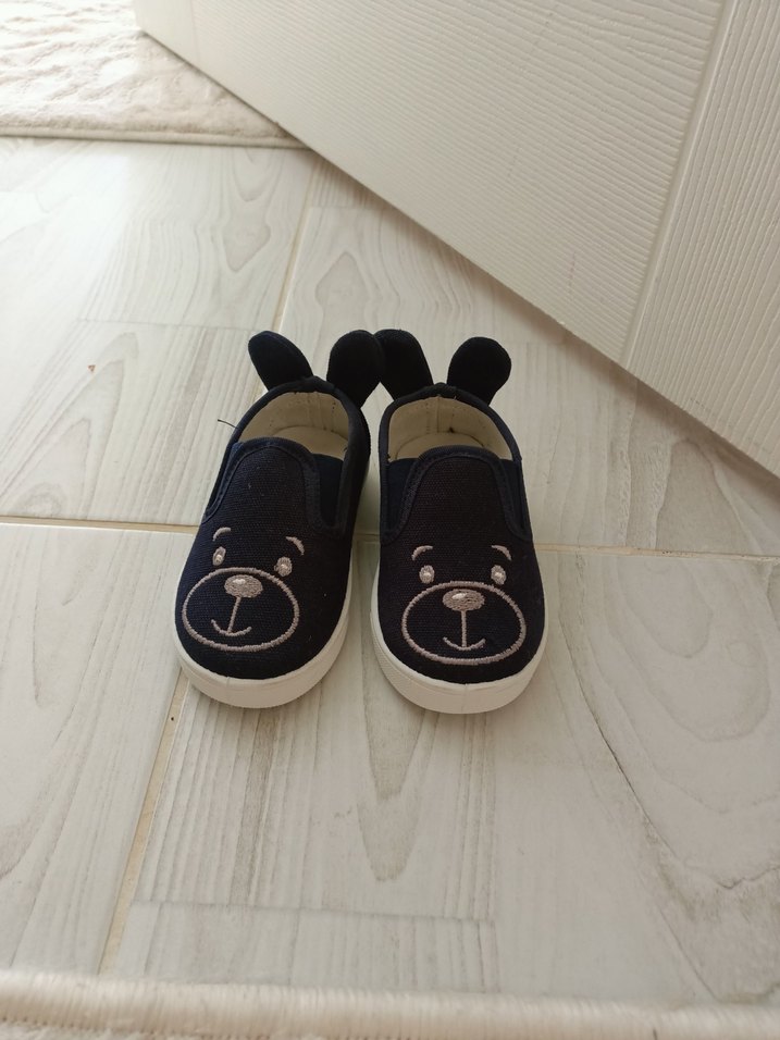 erkek Çocuk Lacivert Nakışlı Fiyonklu Babet - Görsel 3