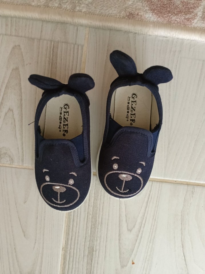 erkek Çocuk Lacivert Nakışlı Fiyonklu Babet - Görsel 4