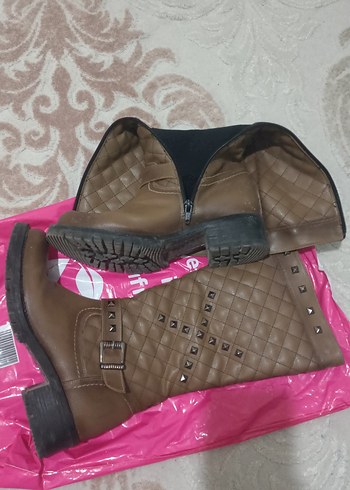 Kahverengi Tokalı Deri Bot - Görsel 3