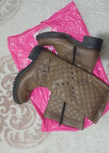 Kahverengi Tokalı Deri Bot - Görsel 5