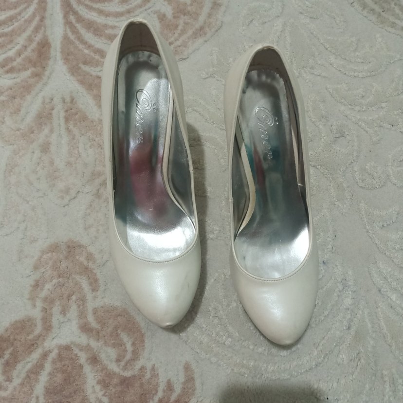 Beyaz Topuklu Kadın Abiye Ayakkabı - Görsel 3