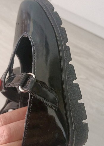 Kız Çocuk Siyah Rugan Tokalı Babet Ayakkabı - Görsel 7