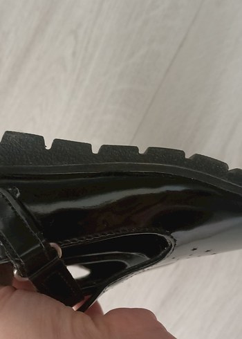 Kız Çocuk Siyah Rugan Tokalı Babet Ayakkabı - Görsel 6