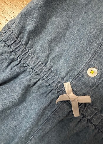 6-9 Ay Beden Carters Nakışlı Düğmeli Kız Kot Tulum