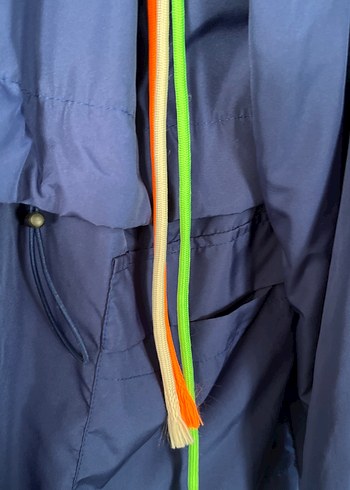 Kadın mavi Midi Yağmurluk - Görsel 3