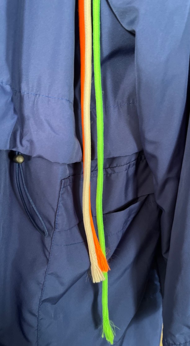 Kadın mavi Midi Yağmurluk - Görsel 3