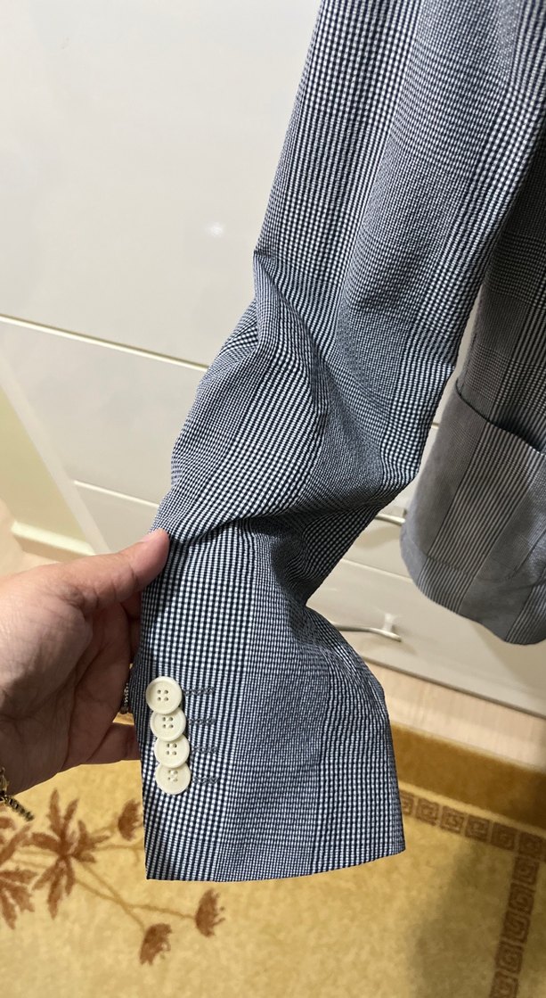 Gri Düğmeli Erkek Takım Ceketi - Görsel 5