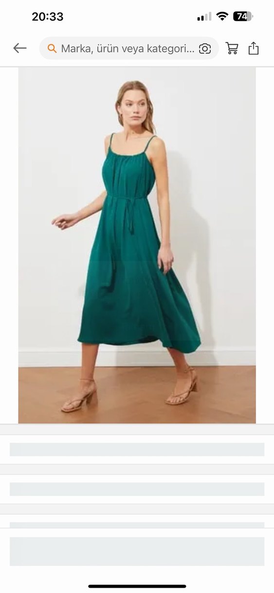 Yeşil Askılı Salaş Elbise - Görsel 2