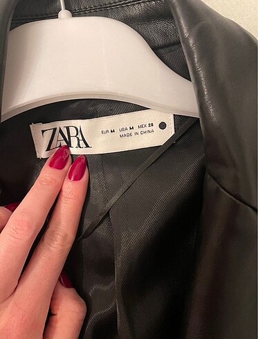 m Beden siyah Renk Zara deri blazer
