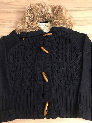Bershka lacivert kürklü hırka