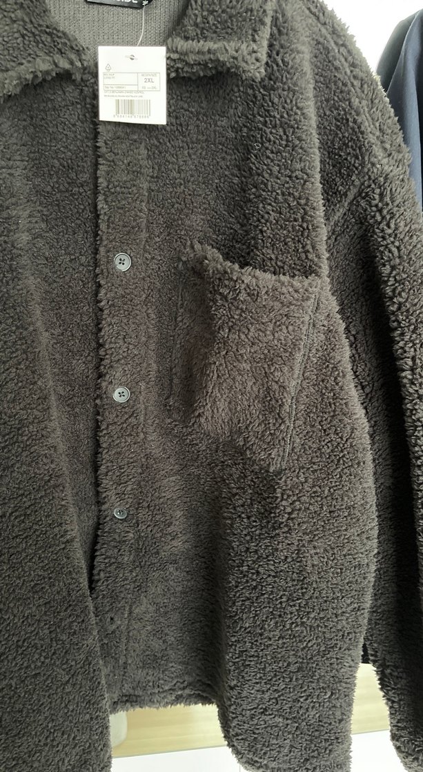 Düğmeli Erkek siyah Polar Sweatshirt - Görsel 2