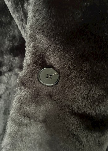 Siyah Kadın Suni Kürk Midi Kaban - Görsel 6