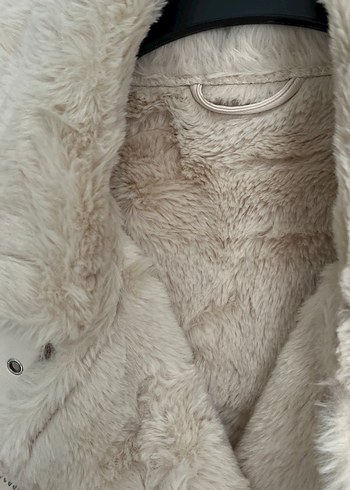 Bej Deri Kürklü Midi Kadın Ceket - Görsel 5