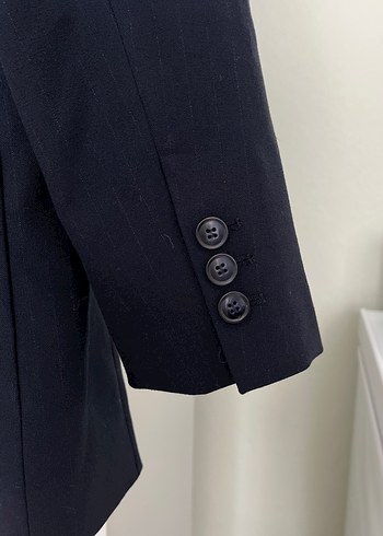 Düğmeli Lacivert Kadın Blazer Ceket - Görsel 7