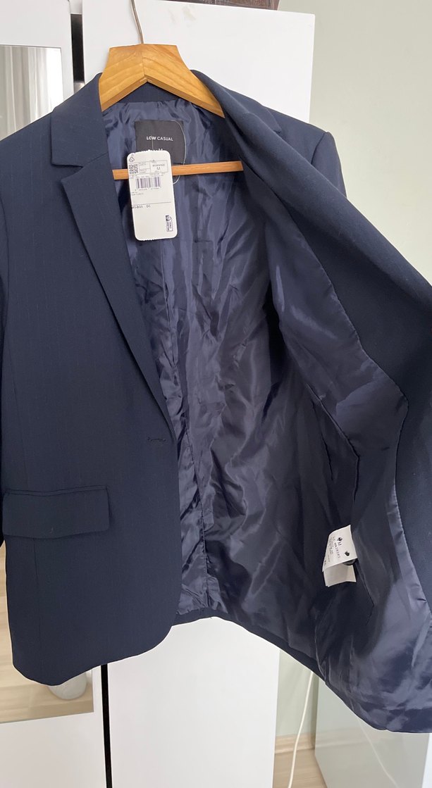 Düğmeli Lacivert Kadın Blazer Ceket - Görsel 5