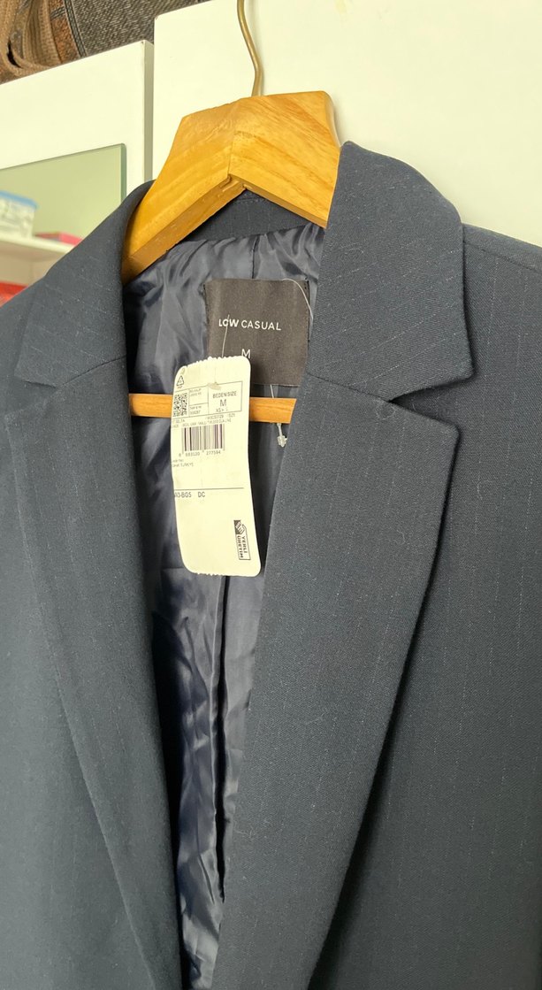 Düğmeli Lacivert Kadın Blazer Ceket - Görsel 4