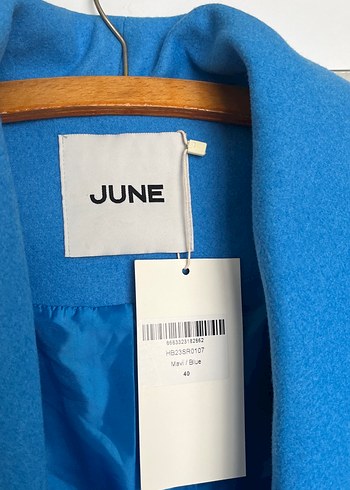 Mavi Kuşaklı Kadın kaşe Kaban - Görsel 4