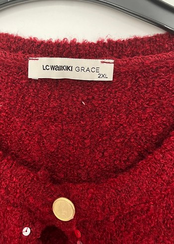 Kırmızı Triko Kadın Hırka - Görsel 4