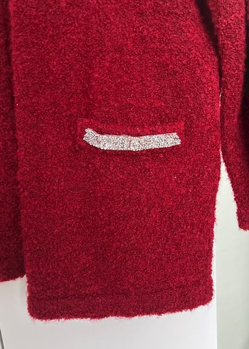 Kırmızı Triko Kadın Hırka - Görsel 3