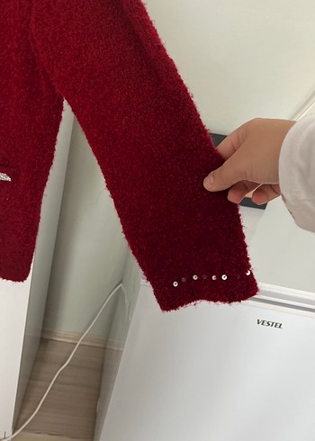 Kırmızı Triko Kadın Hırka - Görsel 5