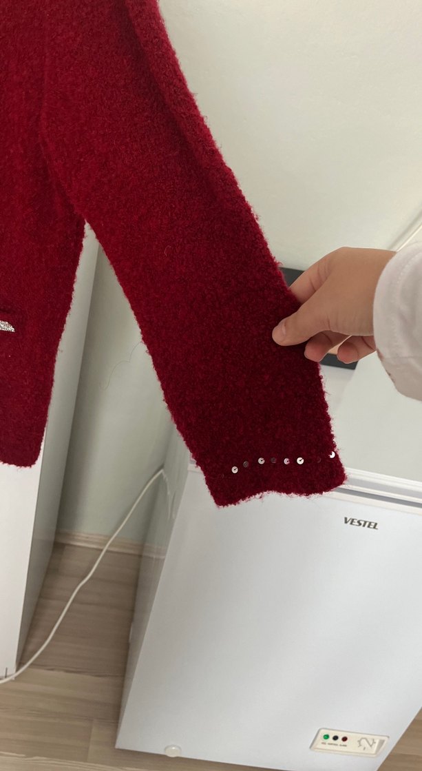 Kırmızı Triko Kadın Hırka - Görsel 5