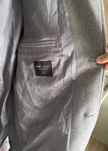 Gri Düğmeli Midi Erkek Yün Kaban - Görsel 8