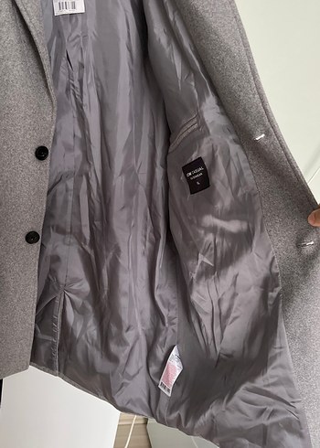 Gri Düğmeli Midi Erkek Yün Kaban - Görsel 7