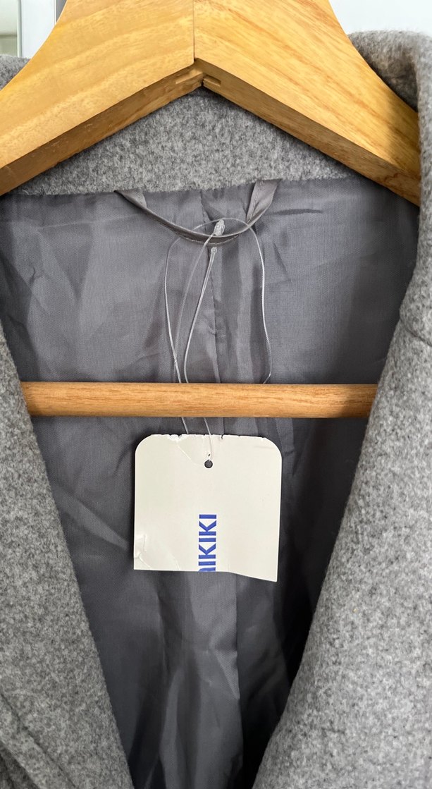 Gri Düğmeli Midi Erkek Yün Kaban - Görsel 4