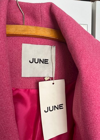 Pembe Kuşaklı Kadın kaşe Kaban - Görsel 3