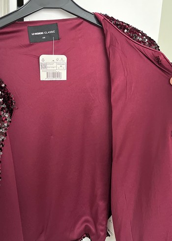 Bordo Payetli Kadın Ceket - Görsel 6