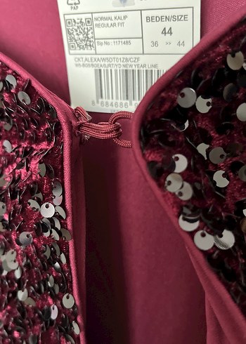 Bordo Payetli Kadın Ceket - Görsel 4