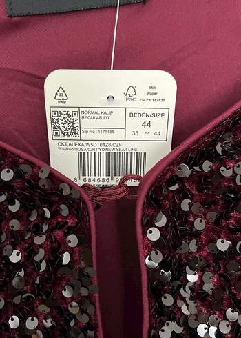 Bordo Payetli Kadın Ceket - Görsel 3